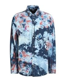 JUST CAVALLI Blue Mens Denim Shirt at Yoox